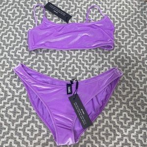 Triangl NWT purple velvet bikini set